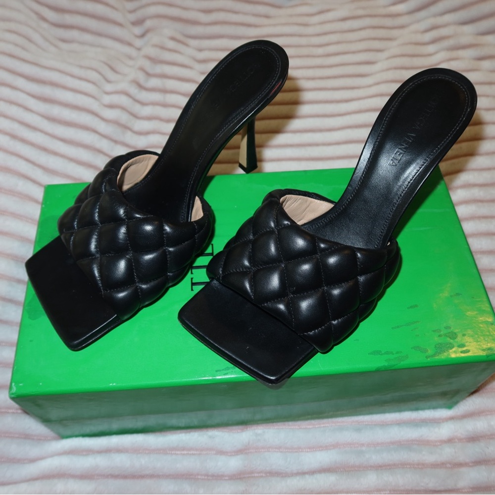 Bottega Veneta Black Quilted Heels